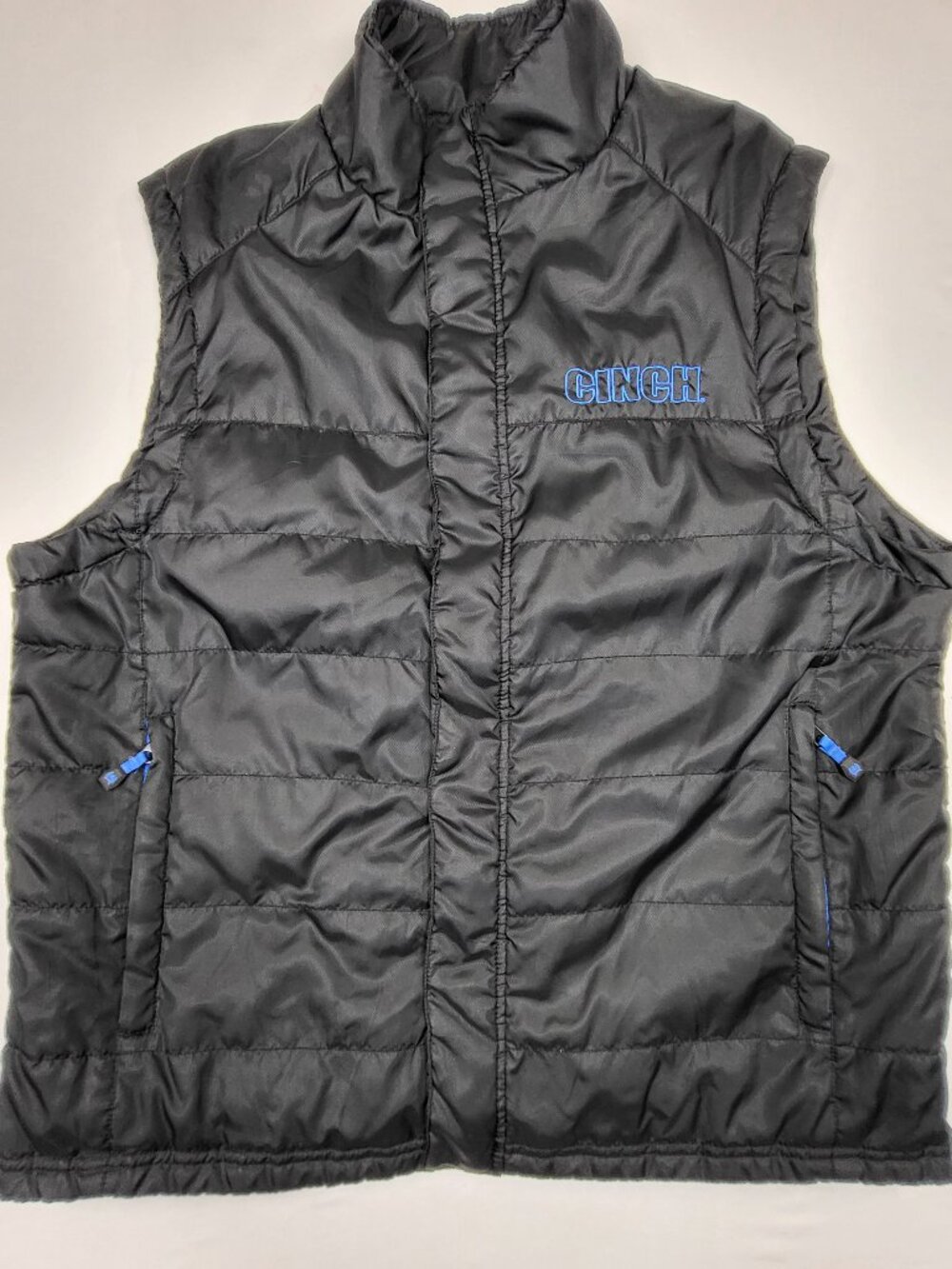Cinch Mens Size XXL Black Puffer Vest Quilted Full Zip Western MWV1027000